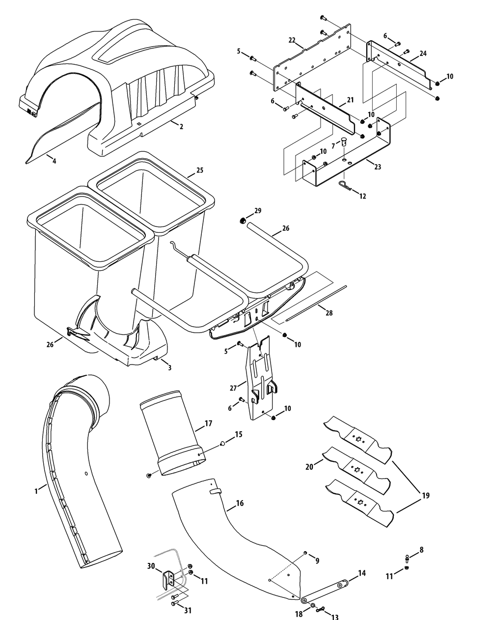 General Assembly Diagram and Parts List for 19A70007 100 Cub Cadet Lawn Tractor